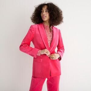J. Crew Collection Pink Willa Blazer Jacket in Tipped Stretch Velvet size 0